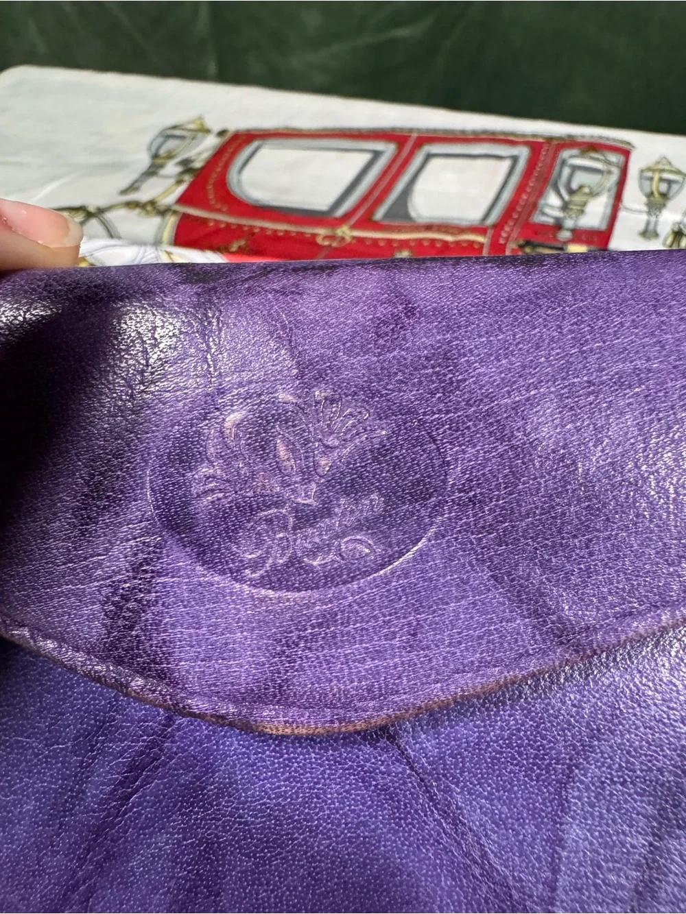 Buxton Purple Leather Envelope Clutch